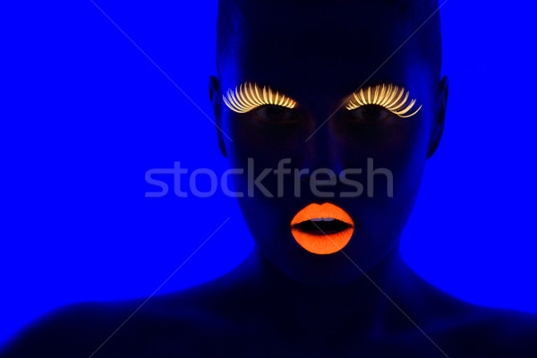 Uv Porträt tragen Lippenstift Stock foto © yurok
