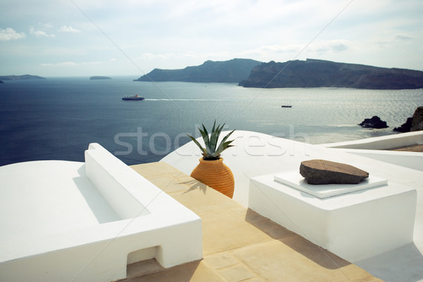 Santorini Görögország nyár jelenet sziget égbolt Stock fotó © yurok