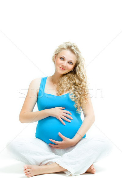 Copil tineri gravidă caucazian femeie prezinta Imagine de stoc © yurok