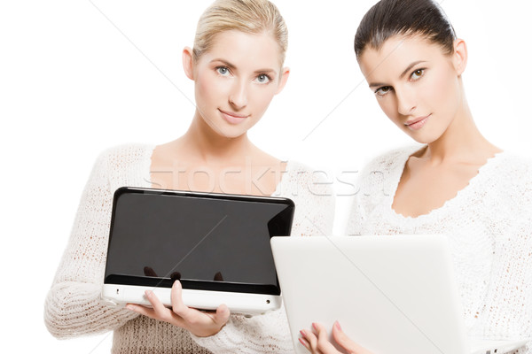two young women with netbooks Stock photo © yurok