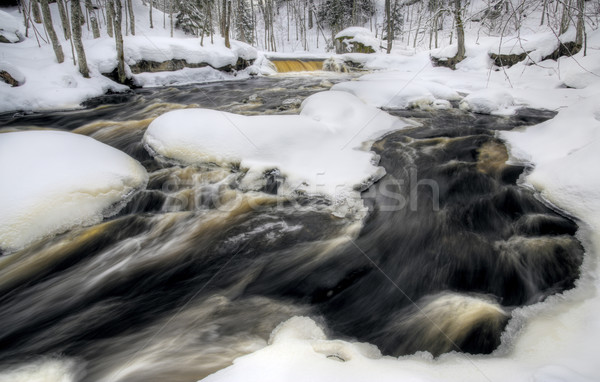 Fließend Winter Wasserfall Estland Schnee Eis Stock foto © yurok