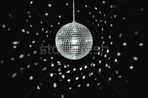 Imagine de stoc: Disco · ball · negru · lumina · reflectii · fundal · discotecă