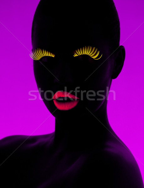 Uv portret młoda kobieta szminki Zdjęcia stock © yurok