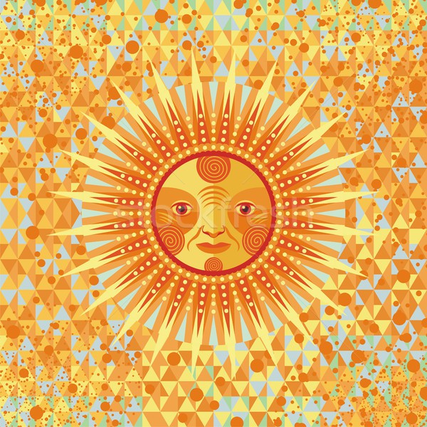 Yaz dekoratif güneş geometrik gökyüzü doku Stok fotoğraf © yurumi