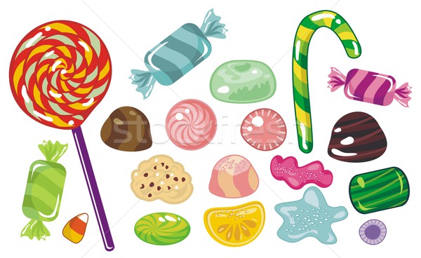 Süßigkeiten Set unterschiedlich Süßigkeiten Party Kinder Stock foto © yurumi