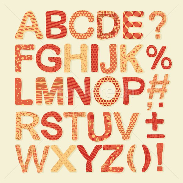 Alphabet Set Brauch gezeichnet Zeichen Stock foto © yurumi
