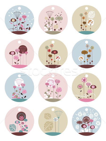 Stock photo: Floral Labels Set