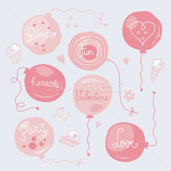 情人節 氣球 集 可愛 舞會 商業照片 © yurumi