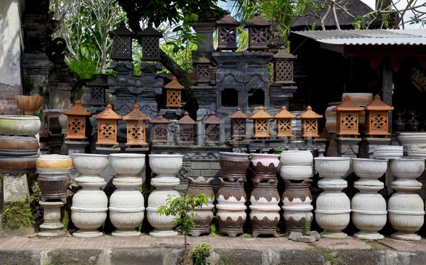Stok fotoğraf: Bali · çanak · çömlek · bir · çok · yol · kenarı · ada