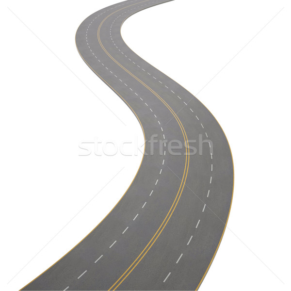 illustration of a curving, bending road, isolated on white background. Stock photo © ZARost