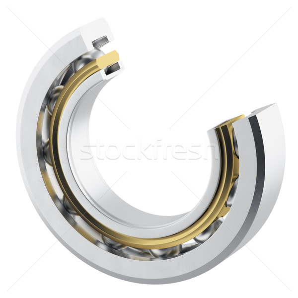 Isolated realistic bearing section on a white background with light scratches. Stock photo © ZARost