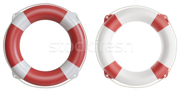 Set of life buoys. 3d illustration high resolution Stock photo © ZARost