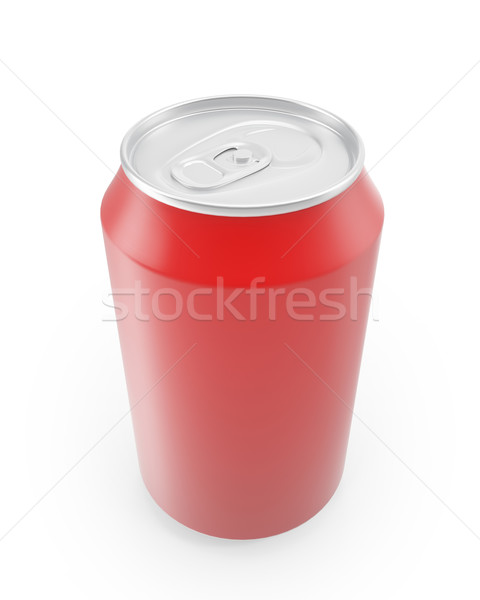 Red aluminum cans on a white background. Stock photo © ZARost