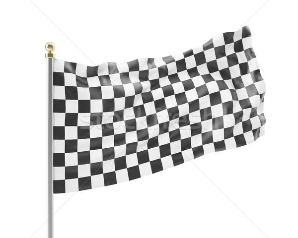 Corrida bandeira isolado branco preto e branco ilustração 3d Foto stock © ZARost