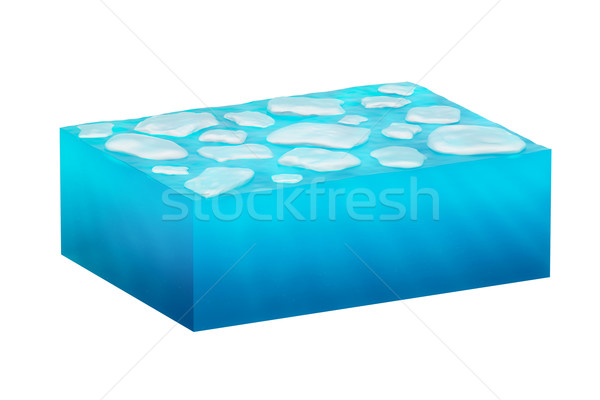 isolated cube of ice water Stock photo © ZARost
