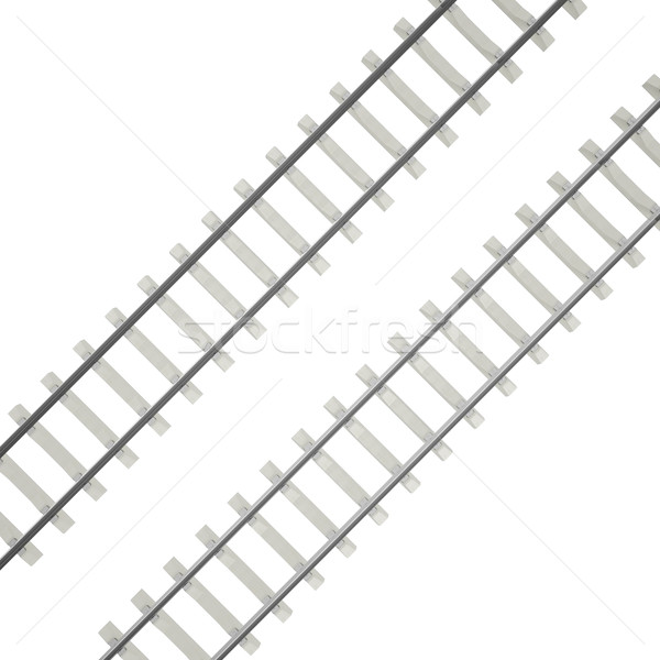 Group railways at an angle isolated on white background Stock photo © ZARost