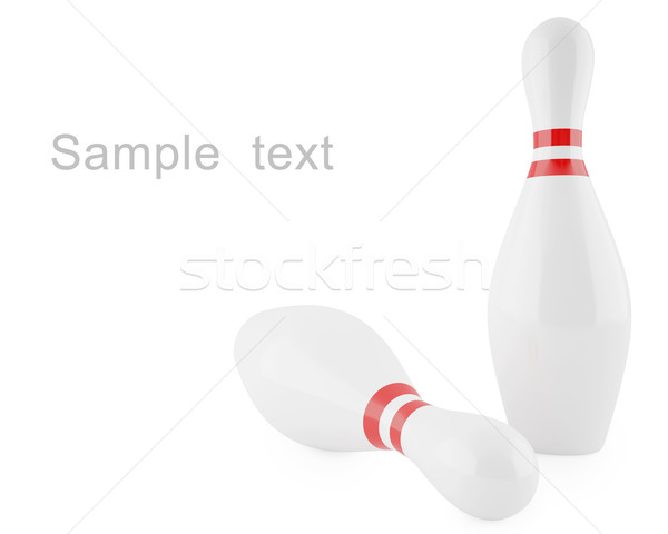 Group of bowling pins isolated on white background. Stock photo © ZARost
