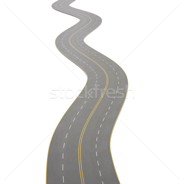 illustration of a curving, bending road, isolated on white background. Stock photo © ZARost