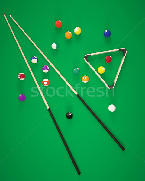 Elements of billiard balls Stock photo © ZARost