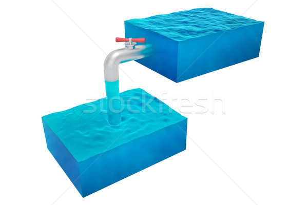 two isolated cube of water Stock photo © ZARost