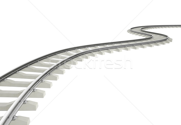 Illustration bend, turn railroad isolated on white background. Stock photo © ZARost