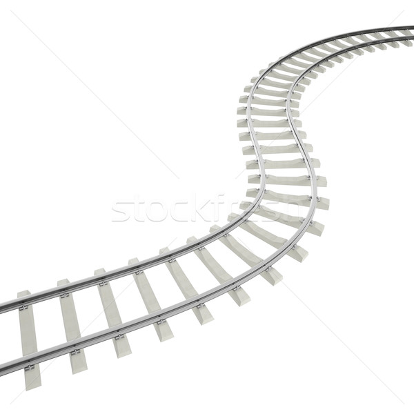 Illusztráció kanyar fordul vasút izolált fehér Stock fotó © ZARost
