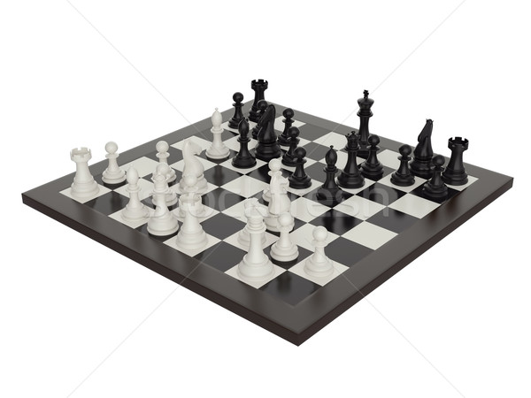 [[stock_photo]]: Illustration · échecs · échiquier · 3d · illustration · sport · cheval