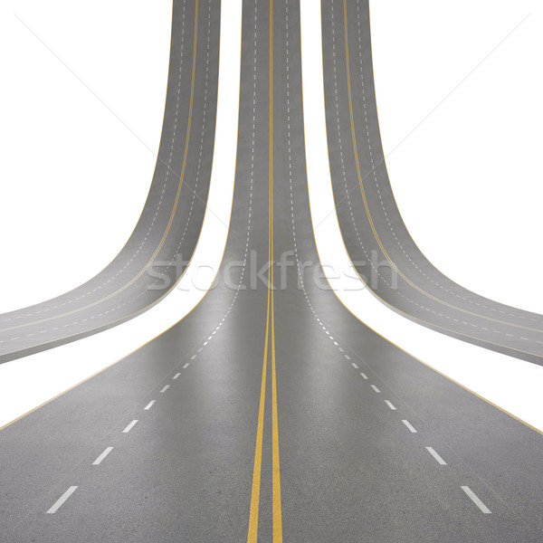 illustration of roads curved up, isolated on a white background. Stock photo © ZARost