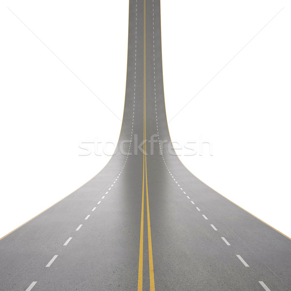 Foto stock: Ilustración · carreteras · hasta · aislado · blanco · 3d