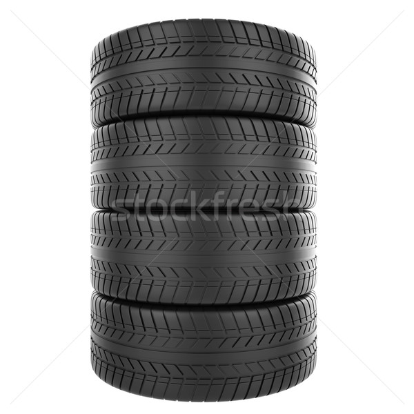 Stack of automotive rubber isolated on white background. Stock photo © ZARost