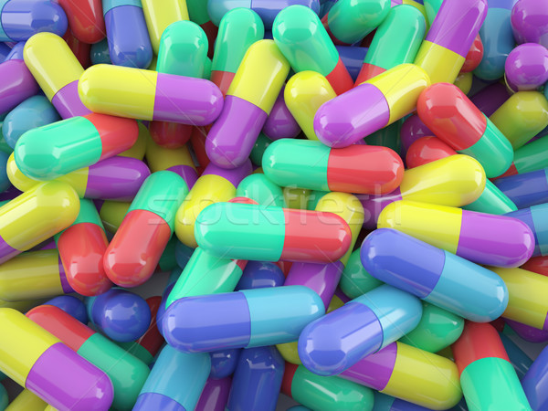 Köteg színes tabletták egészség kórház ipar Stock fotó © ZARost
