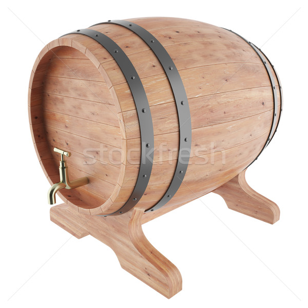 Wine, whiskey, beer, rum barrels isolated on white background. Stock photo © ZARost