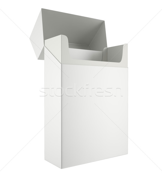 Foto stock: Abrir · empacotar · cigarros · isolado · branco · ilustração · 3d