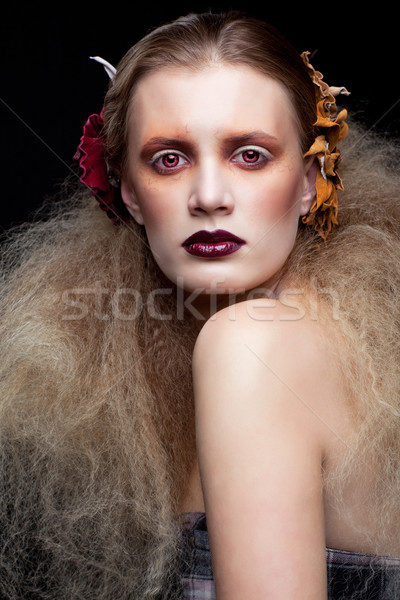 Halloween belleza mujer maquillaje estilo nina Foto stock © zastavkin