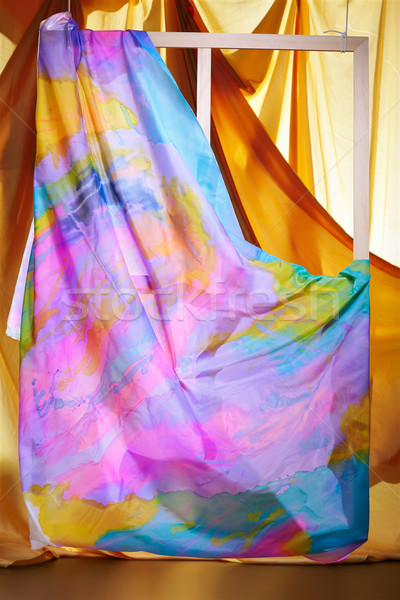 Jedwabiu sztaluga malowany kolorowy tkaniny Zdjęcia stock © zastavkin