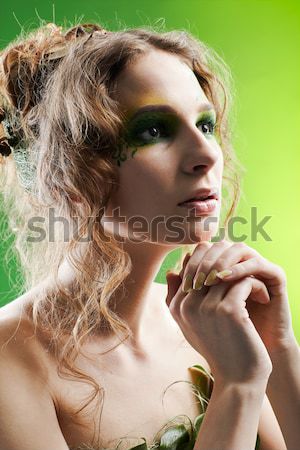 Zi fată portret frumos model Imagine de stoc © zastavkin