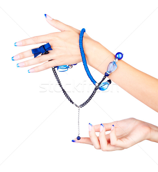 hands with beads Stock photo © zastavkin