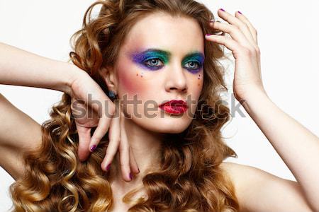 long-haired curly redhead woman Stock photo © zastavkin