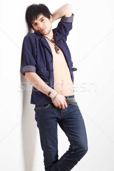 man in shirt and jeans Stock photo © zastavkin