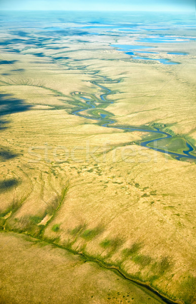 Luftbild nördlich Landschaften Landschaft Hintergrund Sommer Stock foto © zastavkin