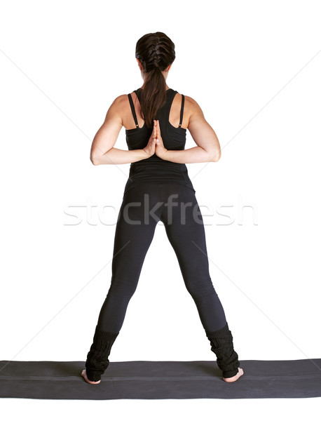 Jóga namaste portré gyönyörű nő edz fitnessz Stock fotó © zastavkin
