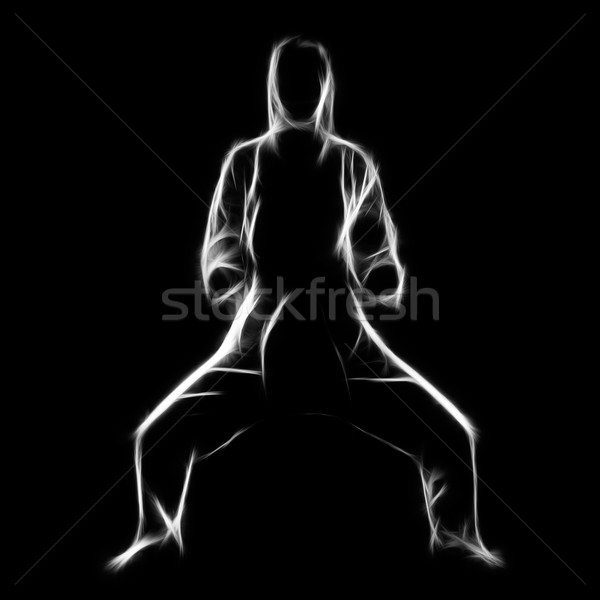 Fractal portrait of karate girl Stock photo © zastavkin