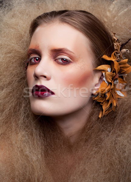 Halloween Beauty woman makeup Stock photo © zastavkin