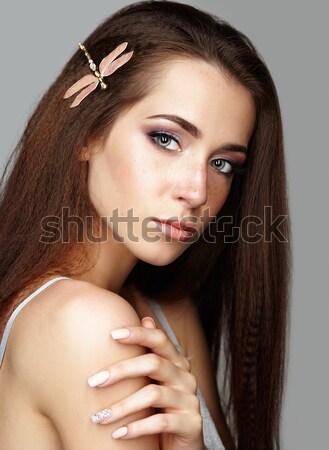 Stock photo: girl with creative hair-do