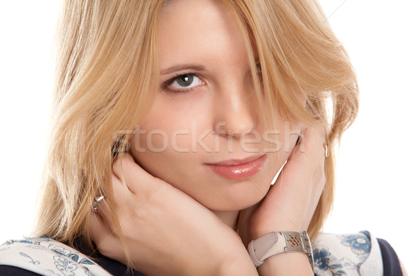 Pretty blonde girl Stock photo © zastavkin