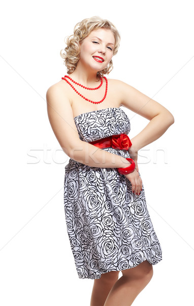 blonde size plus model Stock photo © zastavkin