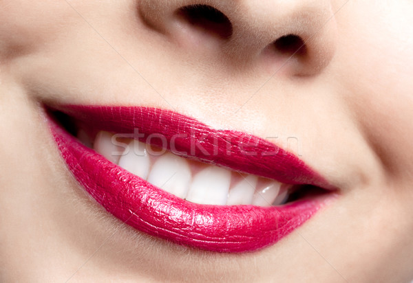 Lippen make shot mooie glimlachend Stockfoto © zastavkin