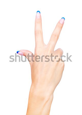 hand showing three fingers Stock photo © zastavkin