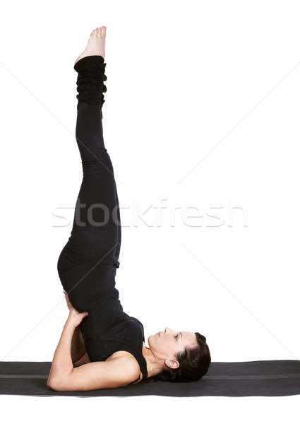 Yoga portre güzel bir kadın egzersiz omuz Stok fotoğraf © zastavkin