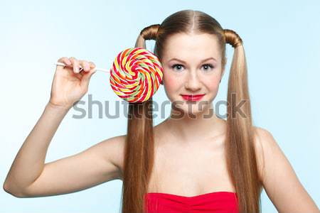 beautiful model with lollipop Stock photo © zastavkin